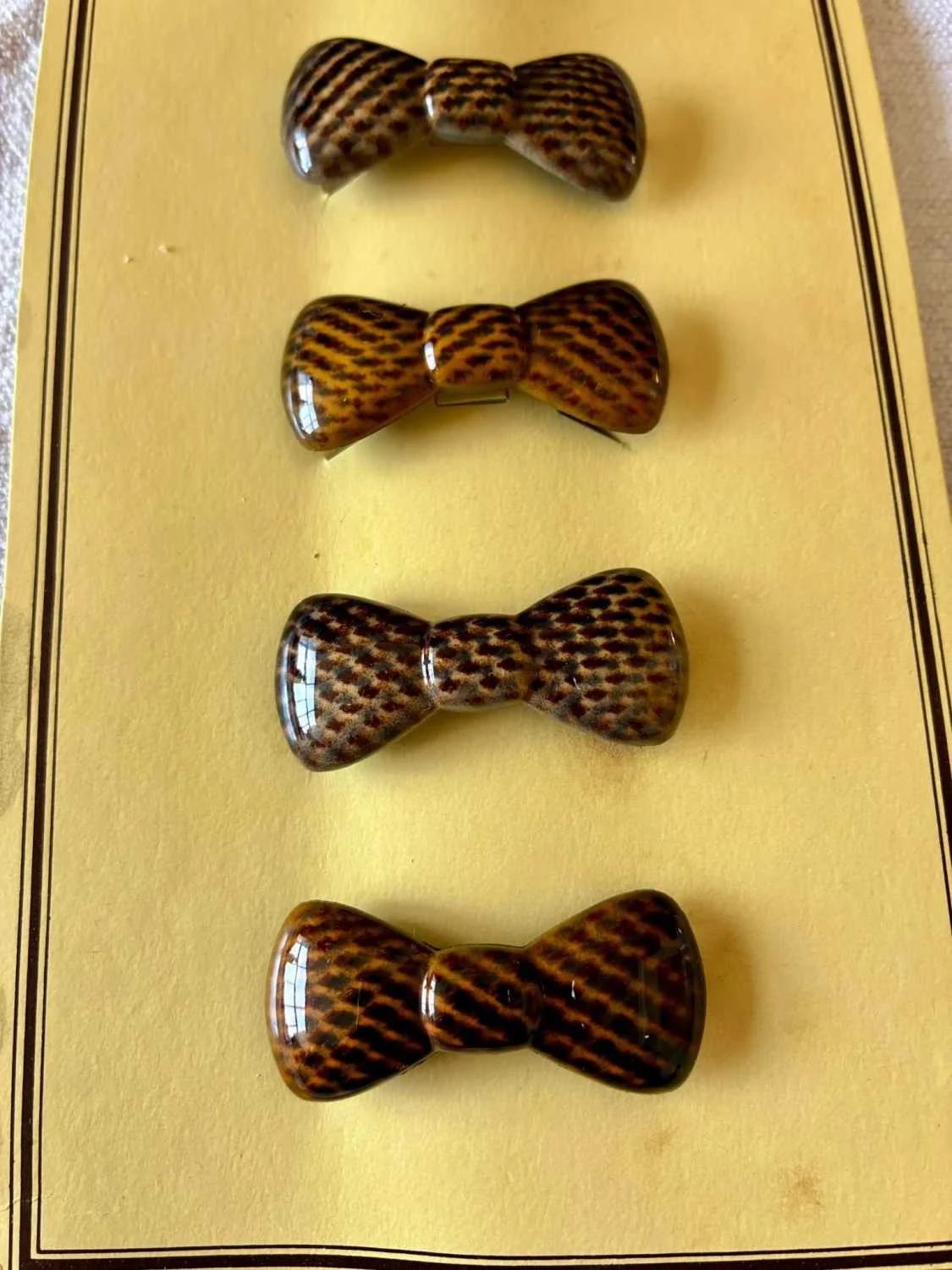 Conjunto Vintage La Linea con 3 Pinzas para el Cabello con Lazo Marrón | Pinza – photo 2
